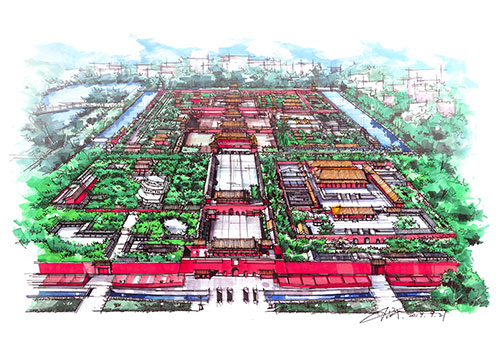 建筑规划手绘作品展示
